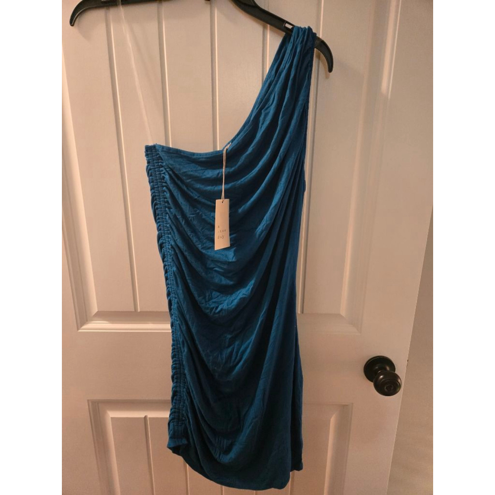 Women's A New Day Teal One Shoulder Dress M